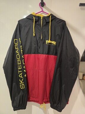 Thrasher Black, Red & Yellow Pullover Windbreaker